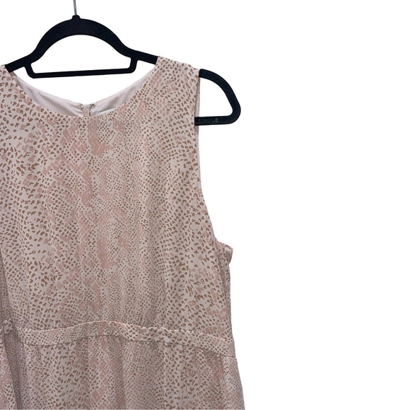 J.Crew Factory Women'sSleeveless Light Baby Pink Printed Tiered Midi Dress Sz14 - Picture 3 of 12